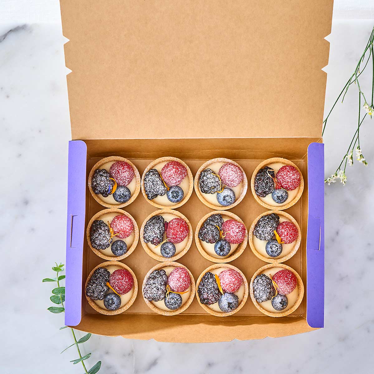 Mini Fruit Tarts. (Box of 12)