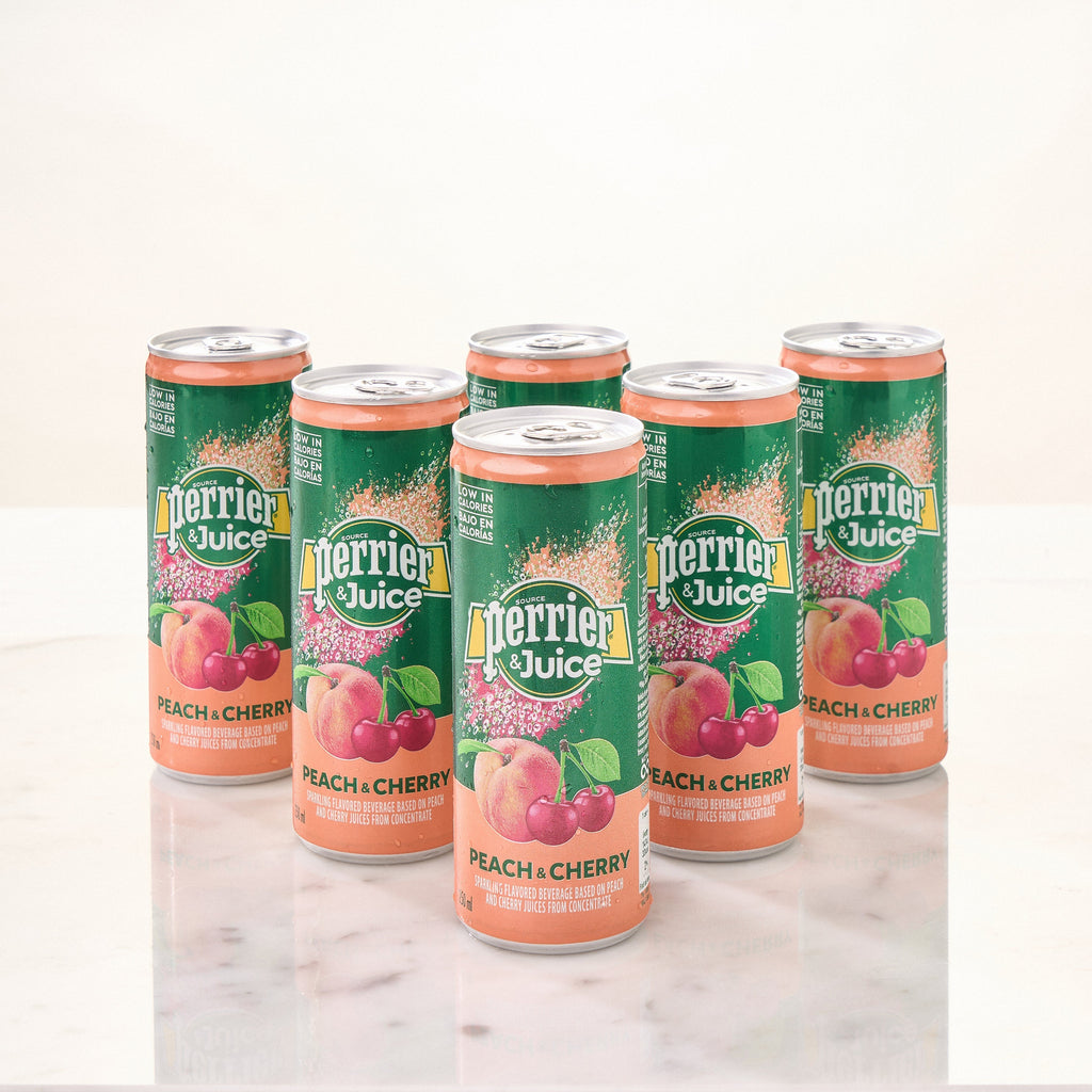 Flavoured Sparkling Water: Peach & Cherry (Pack of 6)