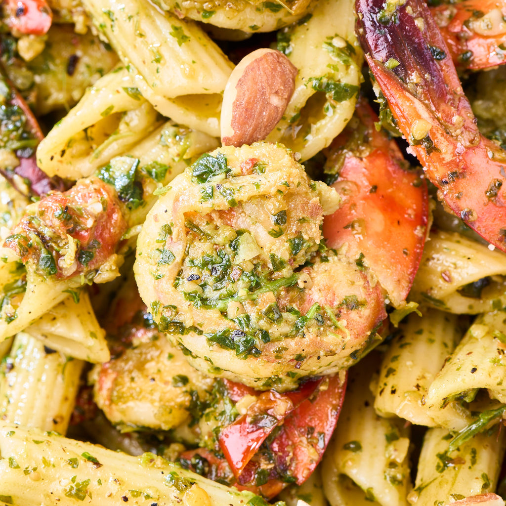 Coriander Pesto Seafood Pasta Tray
