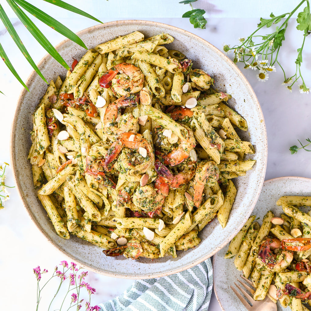 Coriander Pesto Seafood Pasta Tray