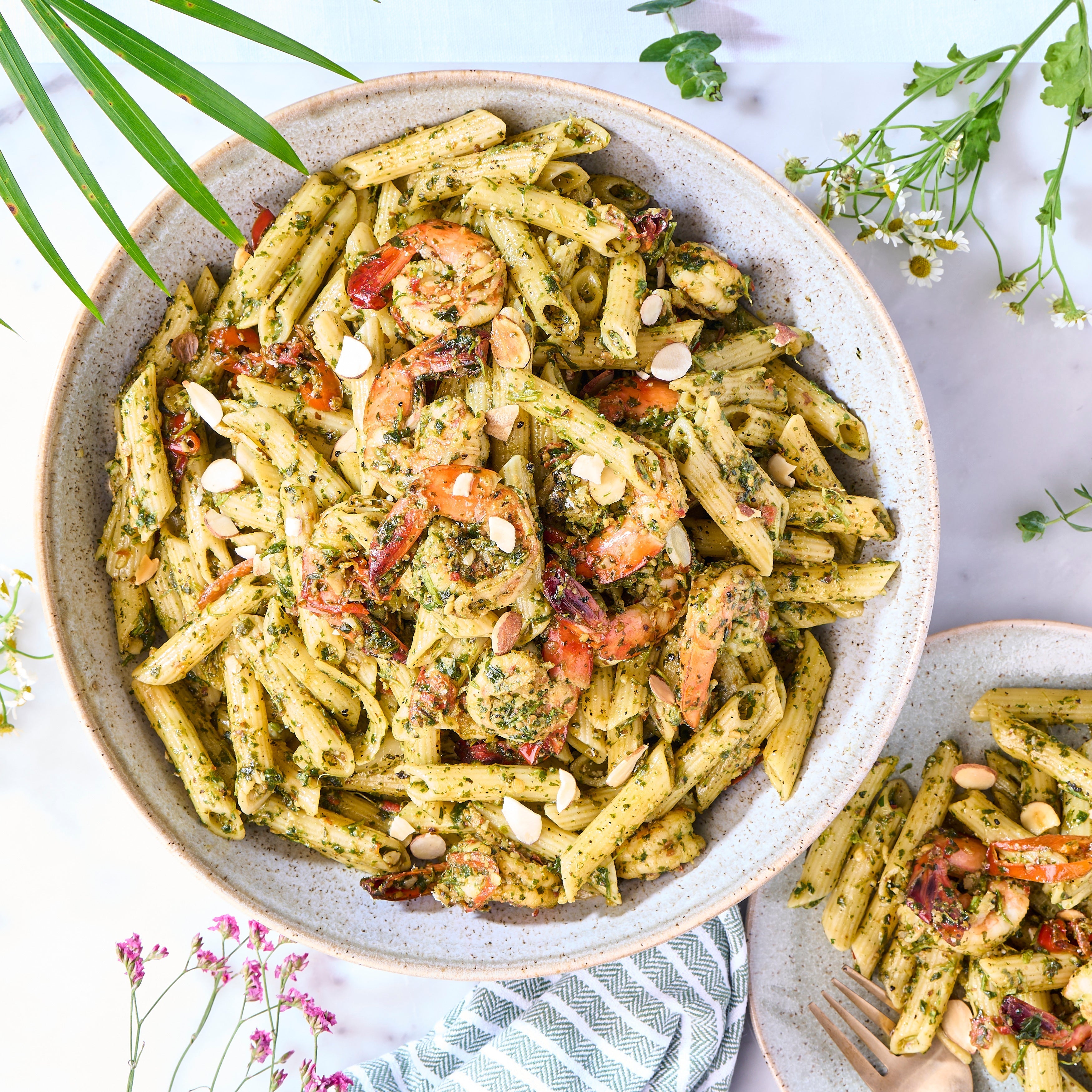 Coriander Pesto Seafood Pasta Tray